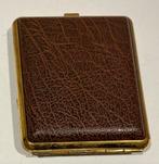 Vintage Bruin  Leren Sigaretten Koker., Verzenden, Gebruikt, Tabaksdoos of Verpakking