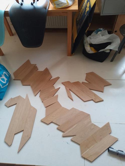 gratis Reststukken eiken visgraat vloerdelen, Doe-het-zelf en Verbouw, Hout en Planken, Gebruikt, Plank, Eiken, Minder dan 200 cm