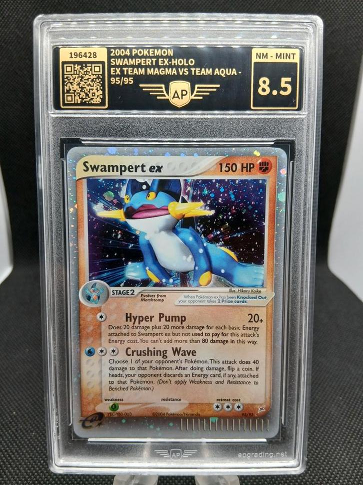 Swampert ex 2004 - AP Grading 8.5 team magma team aqua, Hobby en Vrije tijd, Verzamelkaartspellen | Pokémon, Zo goed als nieuw