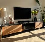 Design TV-Meubel -  Bree's New World - Zwart/ Eiken/Steen -, Huis en Inrichting, Kasten | Televisiemeubels, Ophalen, Eikenhout