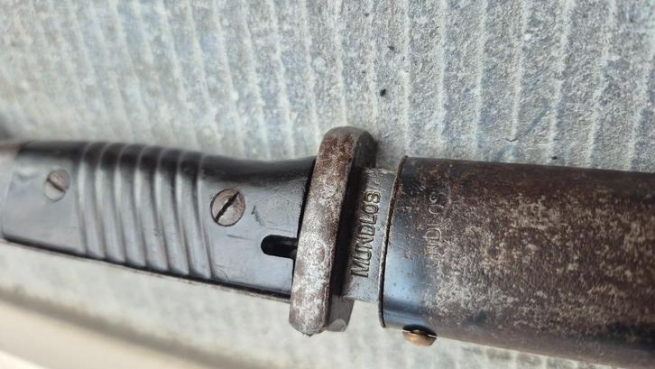 Duitse K98 bayonet Mundlos 1940 nummergelijk, Verzamelen, Militaria | Tweede Wereldoorlog, Duitsland, Ophalen of Verzenden