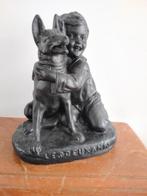 Beeld kind met hond, keramiek "les deux amies", Antiek en Kunst, Ophalen of Verzenden