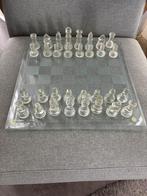 Glazen Schaakbord met Figuren, Antiek en Kunst, Ophalen
