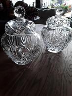 2 kristallen dekselpotjes., Ophalen of Verzenden