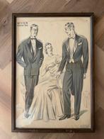 Vintage Dames Heren Mode Prent Kleding Winter 1955, Ophalen of Verzenden