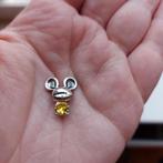 Zilveren Muis Hanger met Gele Zirkonia - Pandora Compatibel, Hangers, Met edelsteen, Nieuw, Ophalen of Verzenden