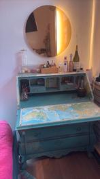 Barok bureau turquoise blauw, Ophalen of Verzenden, Gebruikt, Bureau