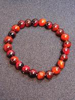 elastische handgemaakte armband rood zwart, Sieraden, Tassen en Uiterlijk, Armbanden, Overige materialen, Nieuw, Ophalen of Verzenden