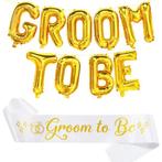 Groom to Be sjerp en folie ballonnen slinger, Zwart, Nieuw, Ophalen of Verzenden, Accessoires