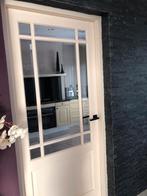 Rechtse Opdekdeur met Geslepen Glas - 93x211 cm, Ophalen, Gebruikt, 80 tot 100 cm, Binnendeur
