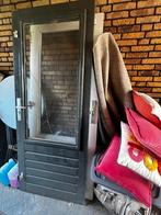 Schuurdeuren hardhout linksdraaiend (2), Doe-het-zelf en Verbouw, Ophalen, Gebruikt, 80 tot 100 cm, 200 tot 215 cm