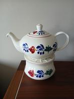 Boerenbont theepot met warmhouder te koop, Overige typen, Ophalen of Verzenden, Zo goed als nieuw, Aardewerk