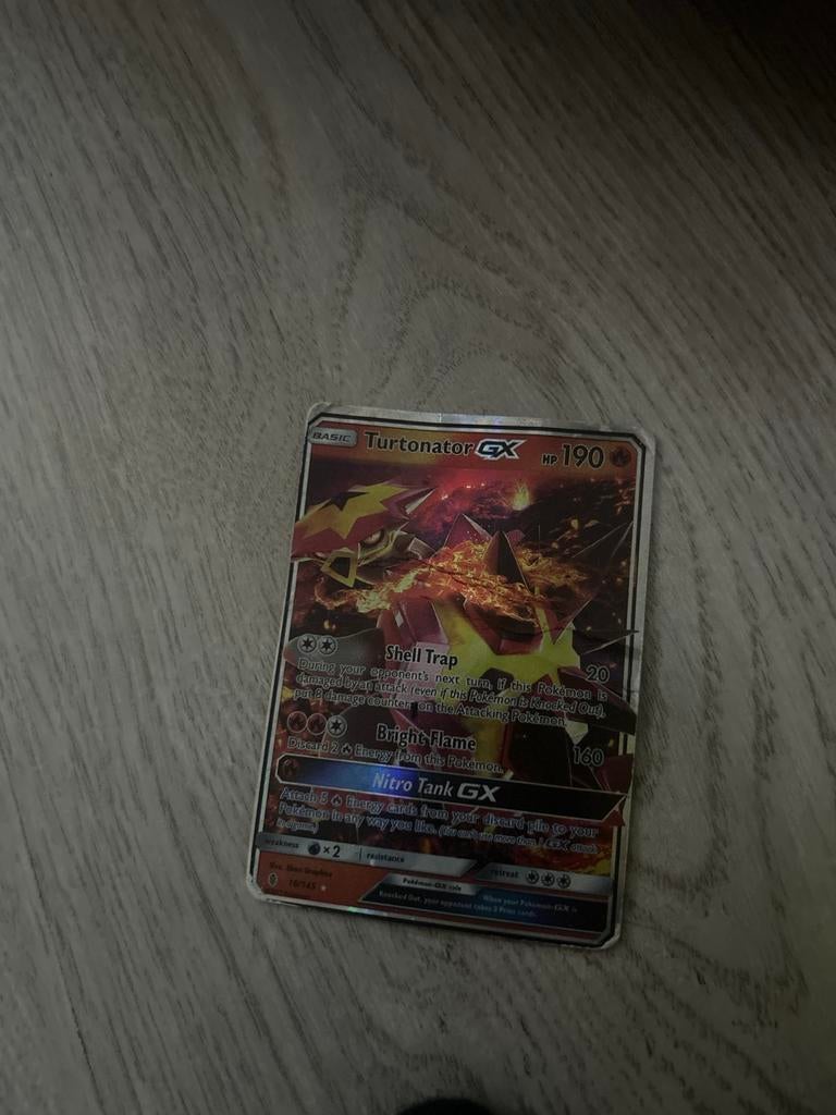 Turtonator GX Pokémon kaart, Ophalen of Verzenden, Gebruikt, Losse kaart