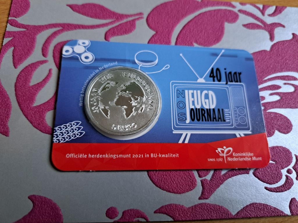 5 euro coincard 2021 NOS Jeugdjournaal Vijfje (BU Kwaliteit), Ophalen of Verzenden, Euro's