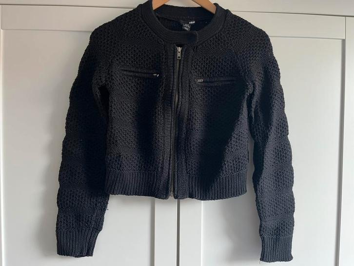 Zwart gebreid crop vest maat xs kort vestje gebreid jasje, Kleding | Dames, Truien en Vesten, Zo goed als nieuw, Maat 34 (XS) of kleiner
