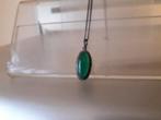 2 ANTIEKE ZILVEREN SIERADEN met CORNALIJN en GROENE STEEN, Ophalen of Verzenden, Zilver, Hanger