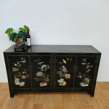Vintage Chinese bruidskast dressoir Chinoise sideboard  beschikbaar voor biedingen