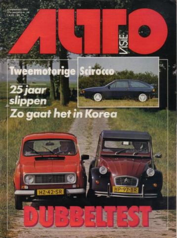 Autovisie 18 1982 : Citroen 2CV6 - Renault 4 - VW Scirocco beschikbaar voor biedingen