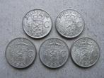 Nederlands Indië, 5 zilveren kwartjes 1941 Palmboom-P Zilver, Postzegels en Munten, Munten | Nederland, Verzenden, Koningin Wilhelmina