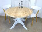 Prachtige witte landelijke ronde eettafel 100 cm, Ophalen, 100 tot 150 cm, ?, Zo goed als nieuw