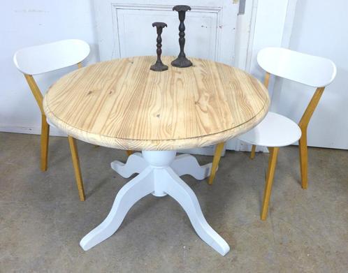 Prachtige witte landelijke ronde eettafel 100 cm, Huis en Inrichting, Tafels | Eettafels, Zo goed als nieuw, 50 tot 100 cm, 100 tot 150 cm