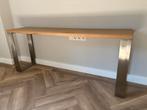 Sidetable Eiken blad, zilver stalen poten - Als Nieuw!, Antiek en Kunst, Ophalen