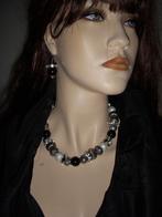 NIEUW COLLIER met bijpassende armband en oorbellen stekers, Overige materialen, Zwart, Met strass, Nieuw