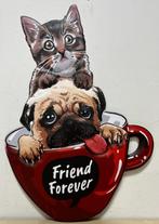 Hond kat best friends for ever wandbord, Ophalen of Verzenden, Nieuw