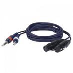 2 unbal. Jack mono L/R to 2 XLR/F 3P 3m, Nieuw, Ophalen of Verzenden