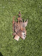 Houten Beeld Cambodjaanse Figuur Kroon Handgesneden Kunstwer, Antiek en Kunst, Ophalen of Verzenden