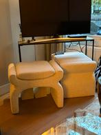 2X Light&living Poef NAFYA bouclé, Ophalen, Rond, Minder dan 50 cm, Zo goed als nieuw