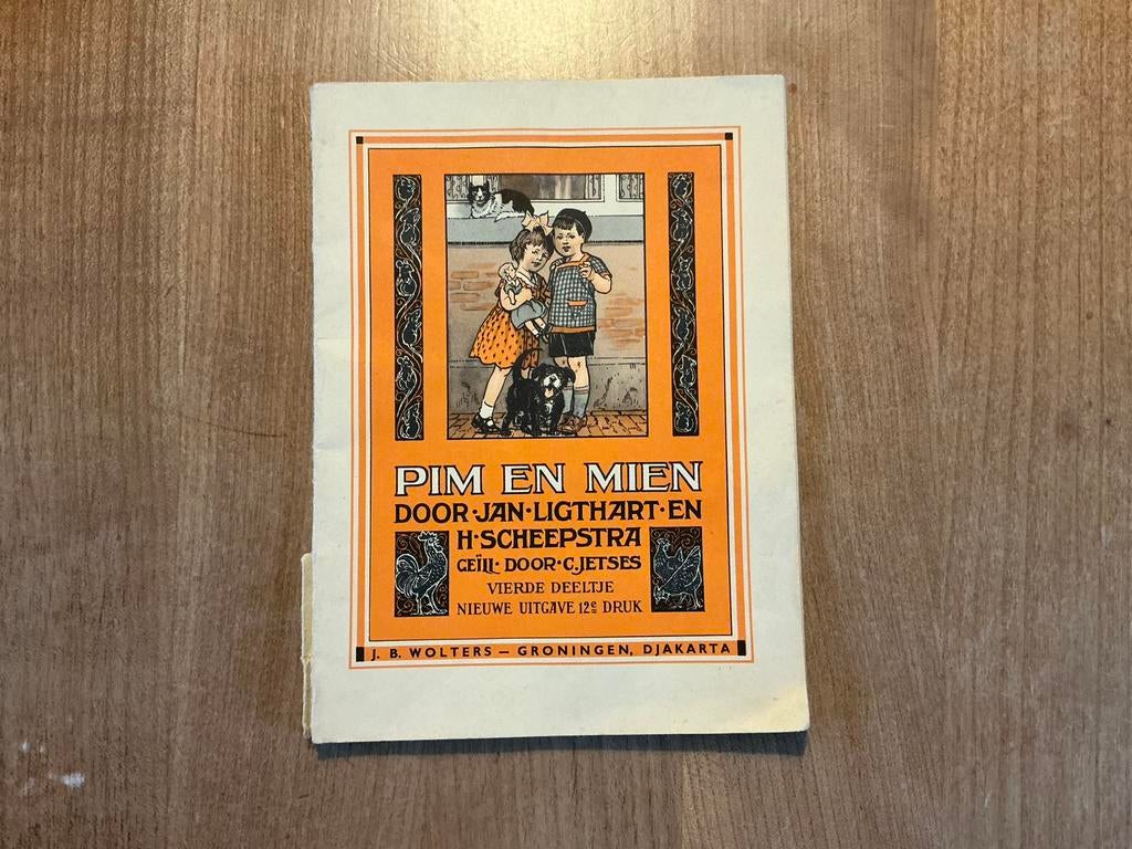 Oud schoolboekje - Pim en Mien - illustraties: C.Jetses, Ophalen of Verzenden