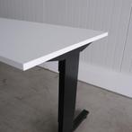 Inbus instelbaar bureau, 160x80cm, Zwart onderstel, wit,BR67, Ophalen of Verzenden, In hoogte verstelbaar, Gebruikt, Bureau