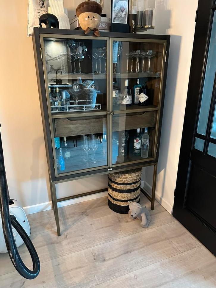 Riviera maison vitrine kast cape house bar, Huis en Inrichting, Kasten | Vitrinekasten, Zo goed als nieuw, 150 tot 200 cm, 100 tot 150 cm