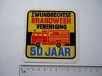 sticker Oud Zwijndrecht brandweer vereniging retro vintage, Verzamelen, Stickers, Verzenden