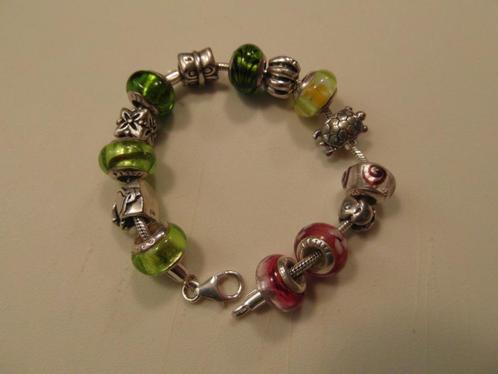 armband kinder pandora  kinderen 17 cm en incl 14 kralen, Sieraden, Tassen en Uiterlijk, Armbanden, Zo goed als nieuw, Zilver