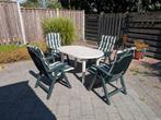Hartman verstelbare tuinstoelen set + kussens + een tafel, Ophalen, Gebruikt, Kunststof
