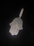 Hand van fatima hanger bezet met moissaniet. 925 zilver., Sieraden, Tassen en Uiterlijk, Ophalen of Verzenden, Zilver, Zilver