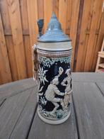 Antieke Bierpul met Tinnen Deksel, Antiek en Kunst, Antiek | Keramiek en Aardewerk, Ophalen of Verzenden