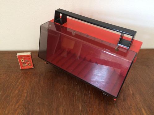 Rood oranje klein kastje cassettebandjes ophangbaar draagbaa, Cd's en Dvd's, Cassettebandjes, Zo goed als nieuw, Ophalen of Verzenden