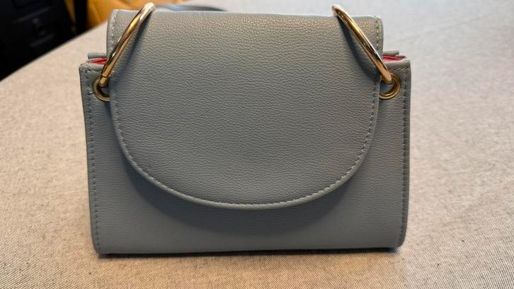 Stijlvolle Handtas  Blauw met Gouden Schakelketting, Sieraden, Tassen en Uiterlijk, Tassen | Damestassen, Zo goed als nieuw, Handtas
