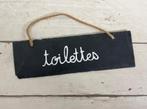 Frans vintage deurbordje van leisteen Toilettes
