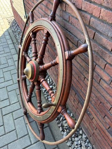 Antiek houten scheepsstuur/ stuurwiel/ stuurrad 120cm beschikbaar voor biedingen