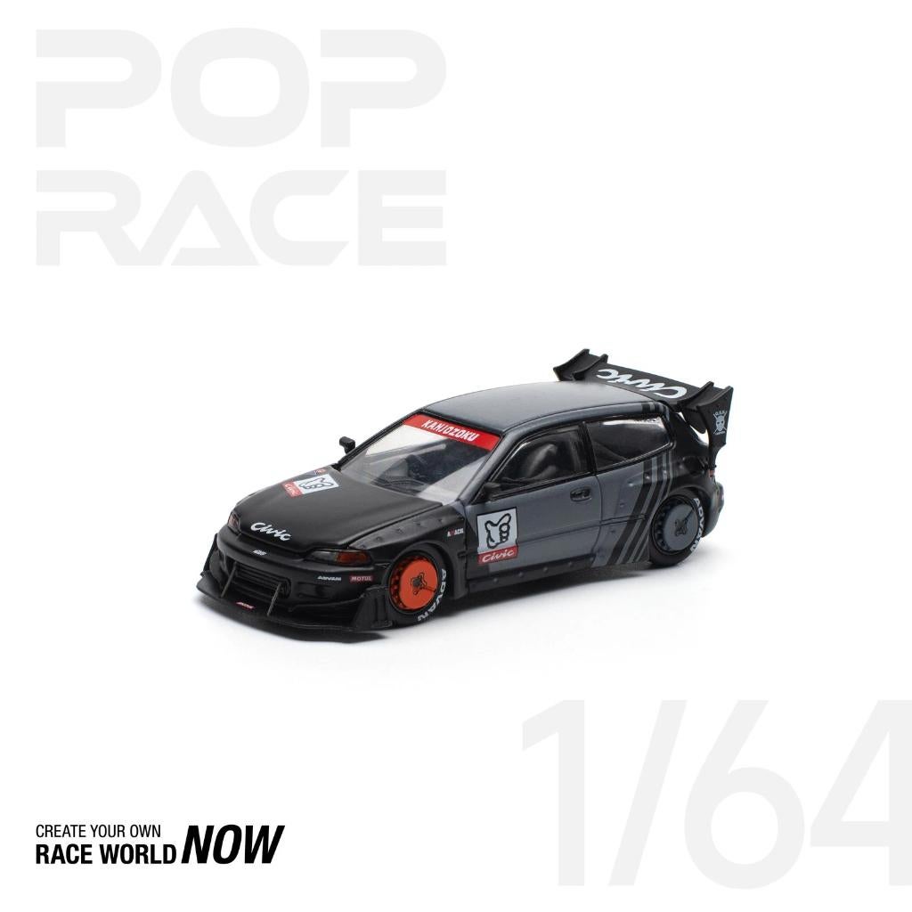 Pandem Civic EG6 Kanjozoku Grey/black 1:64 Pop Race Pop131, Verzenden, Nieuw, Auto