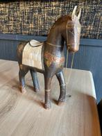 Houten paard met decoratie, Antiek en Kunst, Kunst | Beelden en Houtsnijwerken, Ophalen of Verzenden
