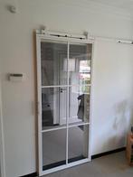 Witte Stalen Schuifdeur - Zo Goed Als Nieuw, Doe-het-zelf en Verbouw, Ophalen, 80 tot 100 cm, Binnendeur, Zo goed als nieuw