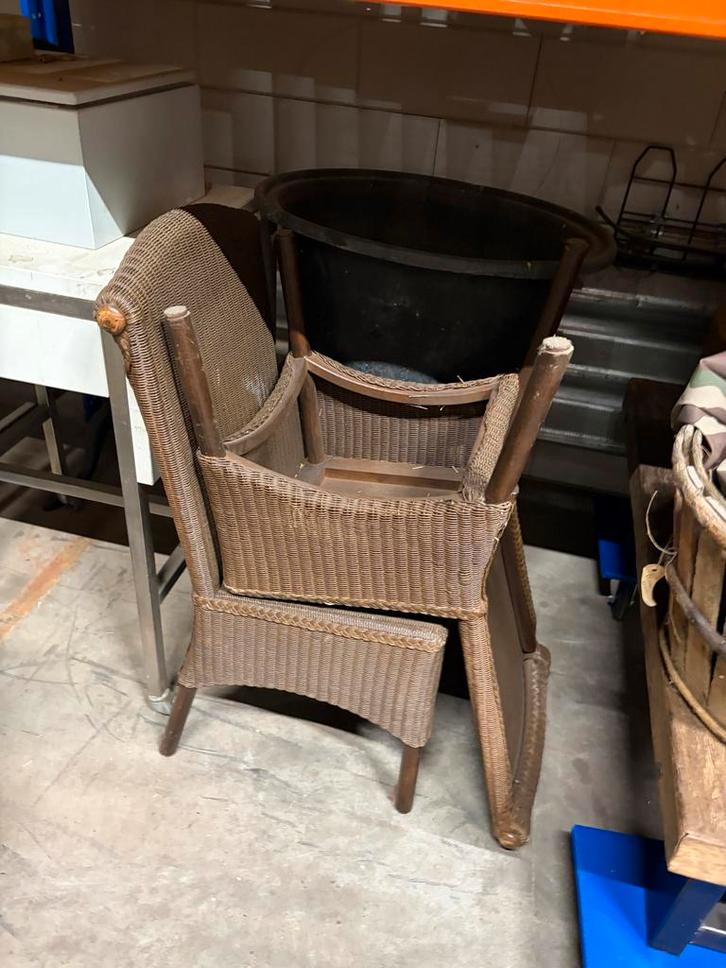 Bruine Rotan Stoelen - Fruit of the Loom, Huis en Inrichting, Stoelen, Gebruikt, Vier, Riet of Rotan, Bruin, Ophalen