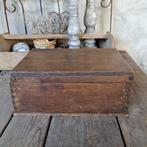 Oud brocante houten kistje met deksel 34x25x14cm *Etage3*, Gebruikt, ., Ophalen of Verzenden, .