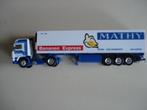 Volvo trekker oplegger Mathy (Herpa), Verzenden, Gebruikt, Bus of Vrachtwagen, Herpa