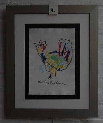 Anton Heyboer Schilderij kip nu 4 beschikbaar voor biedingen